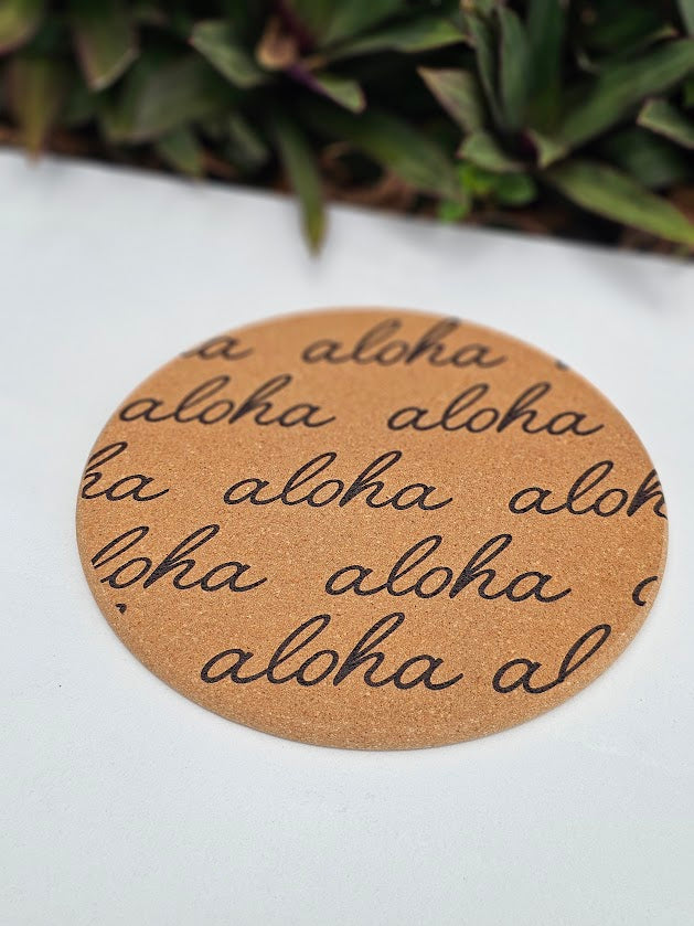 Cork Trivet - Aloha Curly