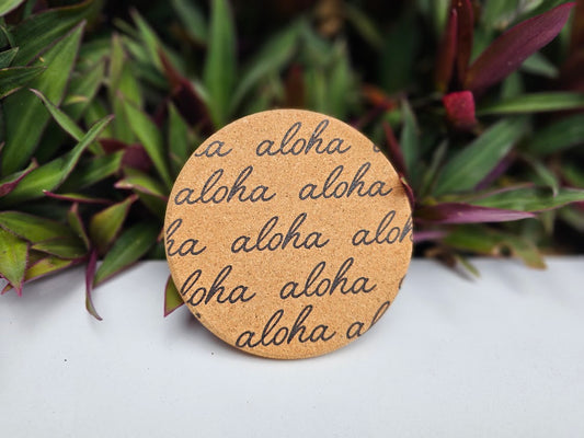 Aloha Curly - Cork Coaster
