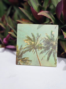 Vintage Palms - Wood Coaster