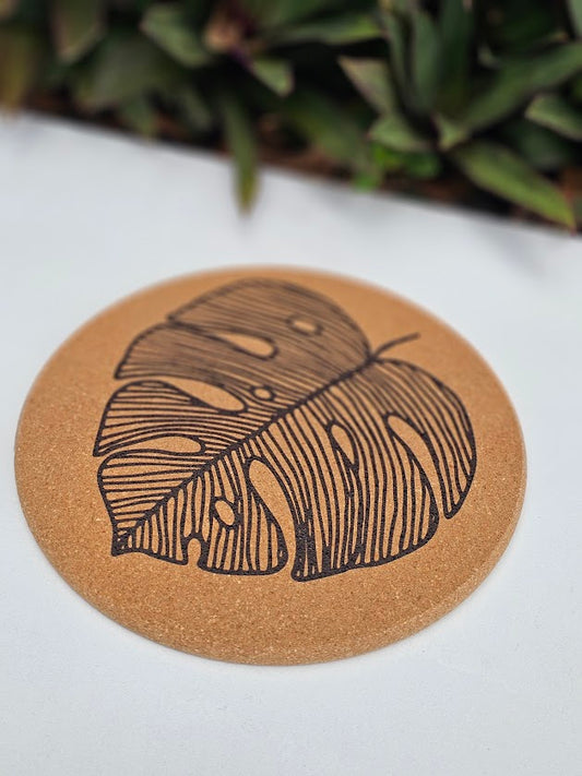 Cork Trivet - Monstera