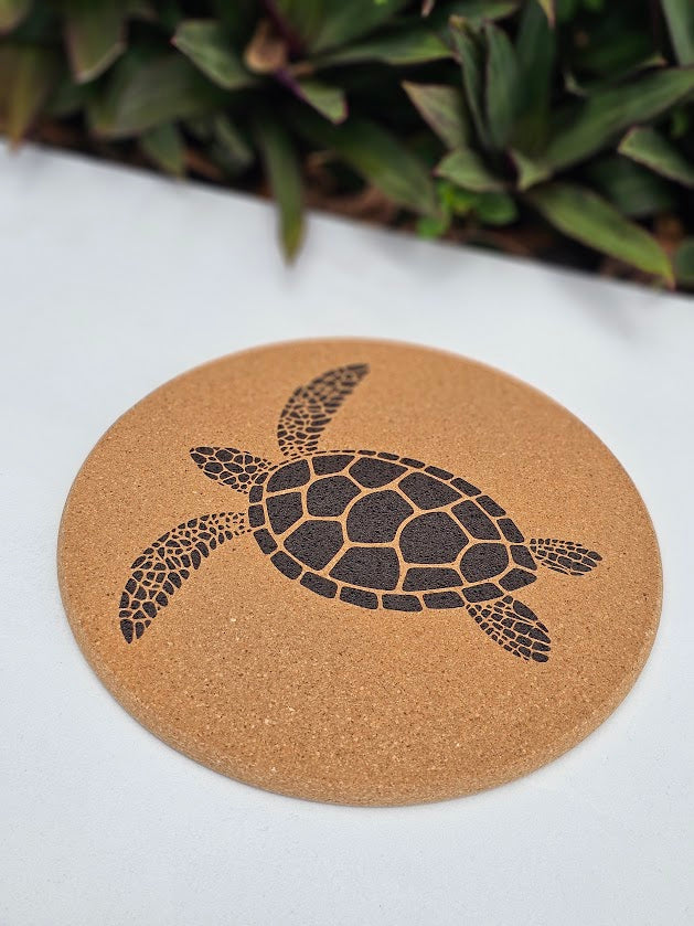 Cork Trivet - Honu