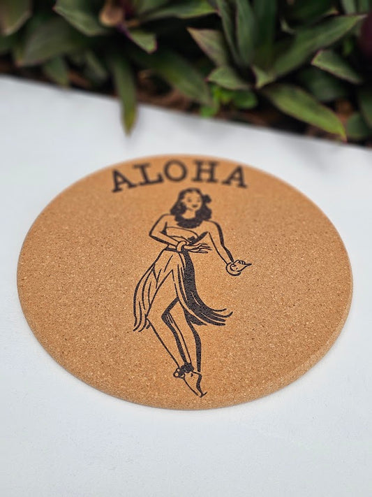 Cork Trivet - Hula Girl