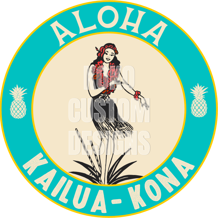 Vintage Style Round Sign - Aloha Kailua Kona