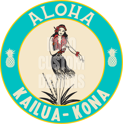 Vintage Style Round Sign - Aloha Kailua Kona