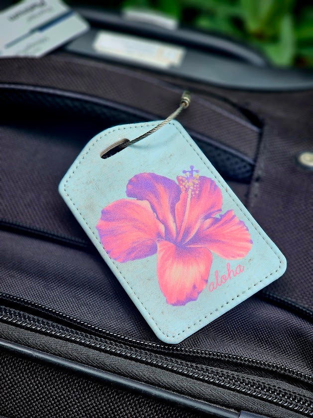 Vntage Hibiscus -  Luggage Tag