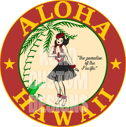 Vintage Style Round Sign - Hula Honey