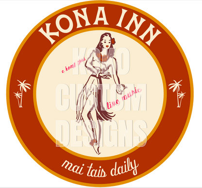 Vintage Style Round Sign - Kona Inn
