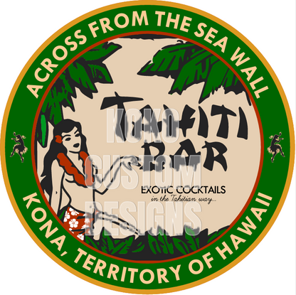 Vintage Style Round Sign - Tahiti Bar