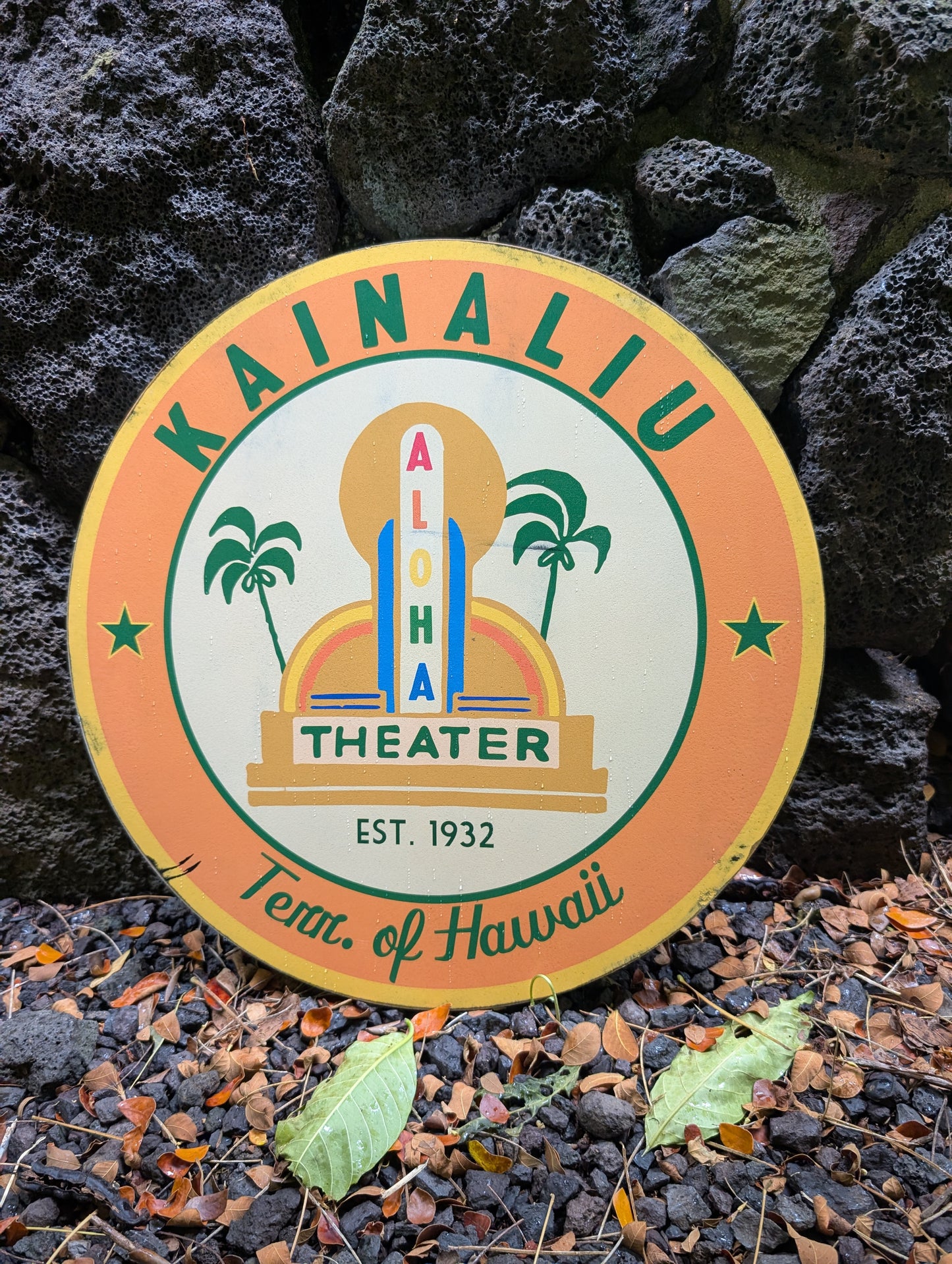 Vintage Style Round Sign - Aloha Theater