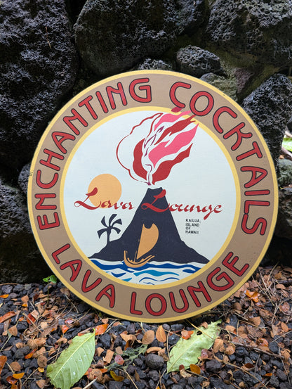 Vintage Style Round Sign - Lava Lounge