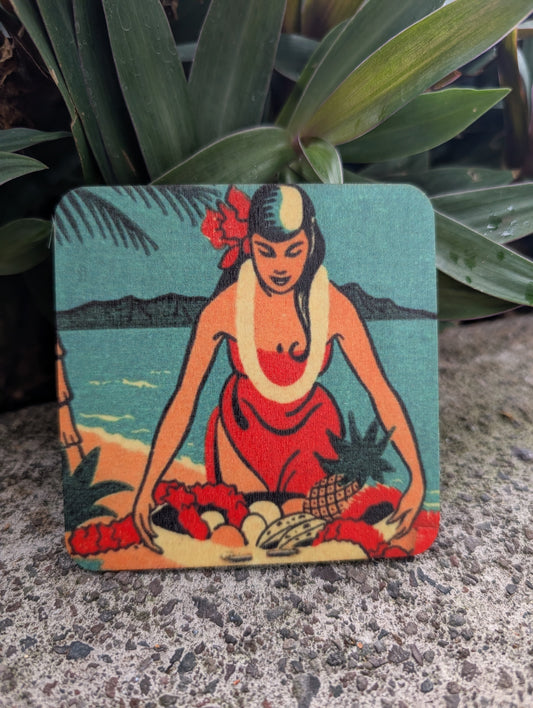 Luau Time - Wood Coaster