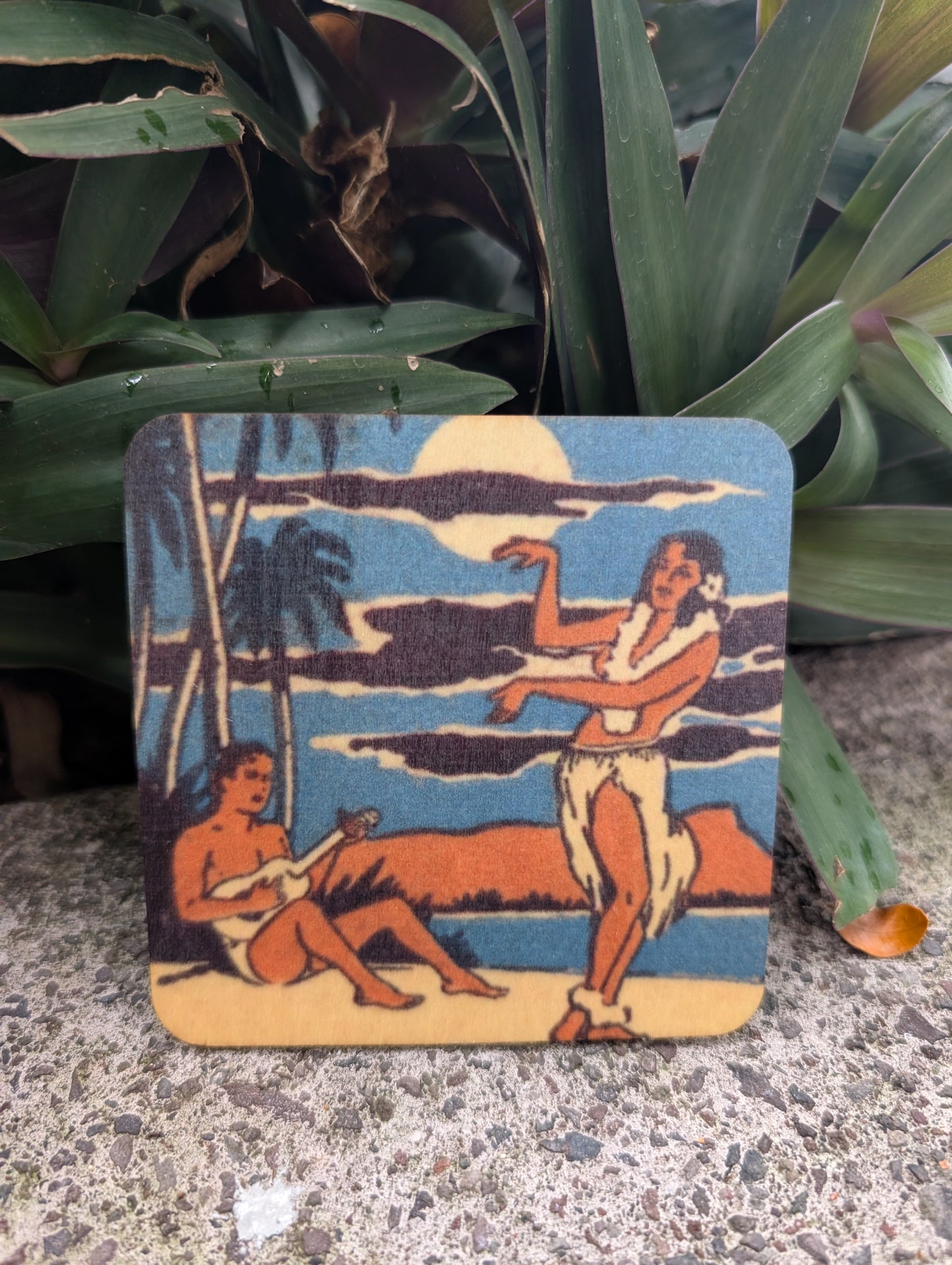 Vintage Moonlight - Wood Coaster
