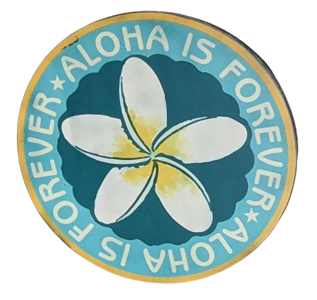 Vintage Style Round Sign - Aloha Is Forever - Blue