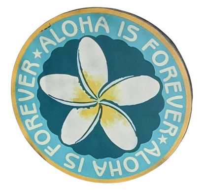 Vintage Style Round Sign - Aloha Is Forever - Blue