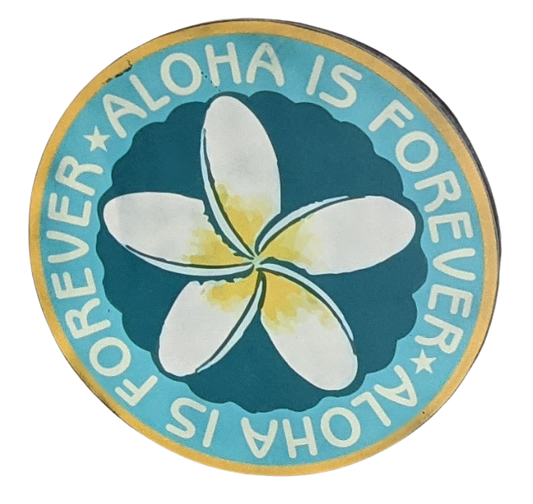 Vintage Style Round Sign - Aloha Is Forever - Blue