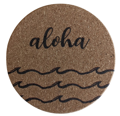Aloha Feeling Wavey - Cork Coaster