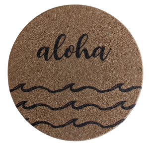 Aloha Feeling Wavey - Cork Coaster