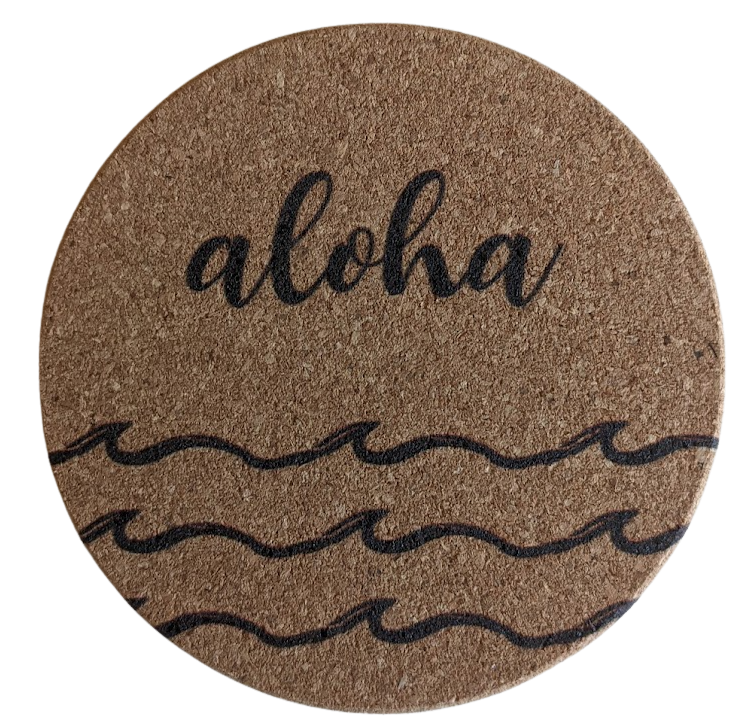 Aloha Feeling Wavey - Cork Coaster