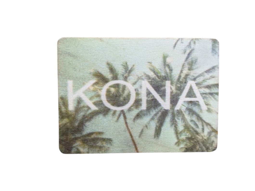 Vintage Kona - Wood Magnet