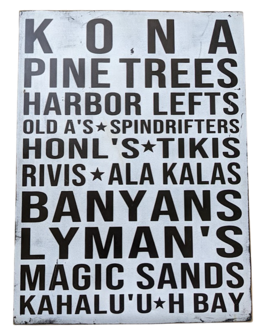 KoKo Vintage Style Large Sign - Kona Surf Spots