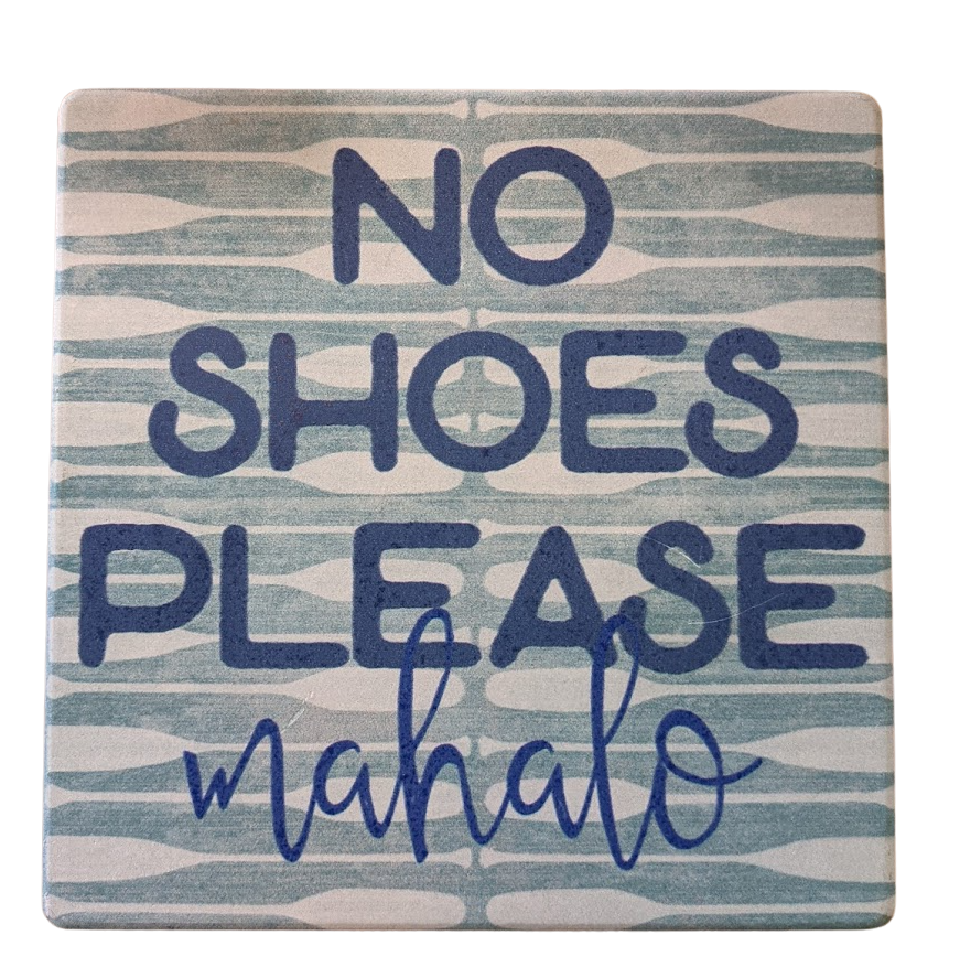 No Shoes Please - Vintage Paddle Aqua