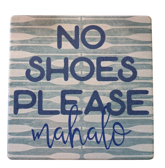 No Shoes Please - Vintage Paddle Aqua