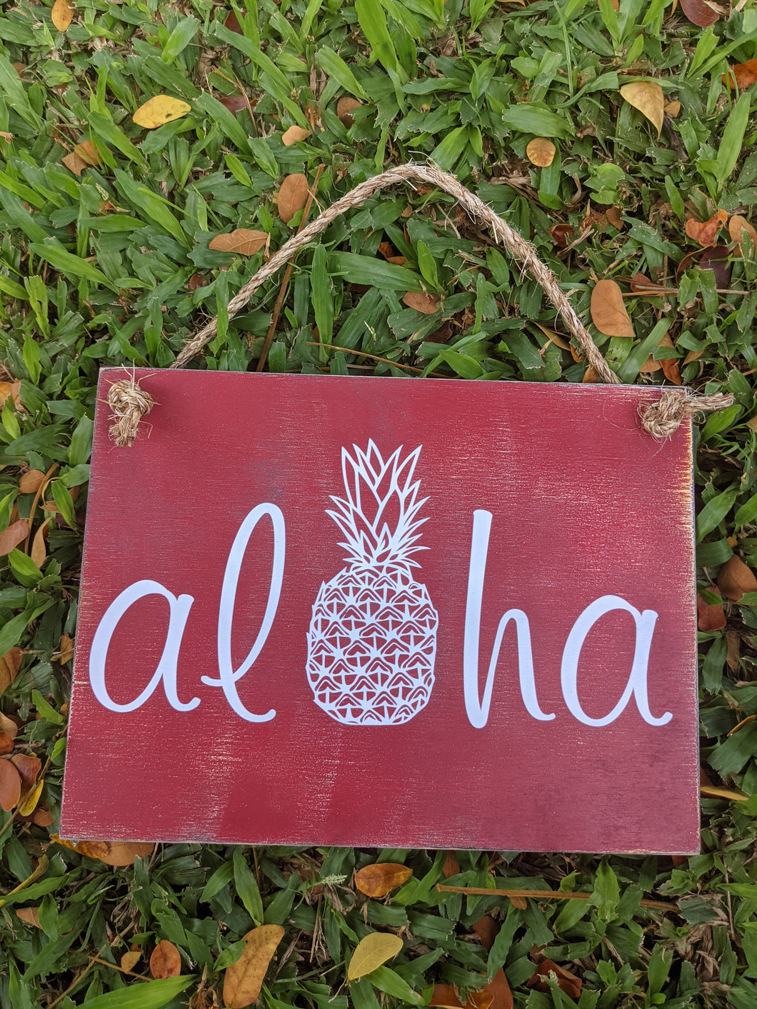 Aloha Pineapple- Wood Sign