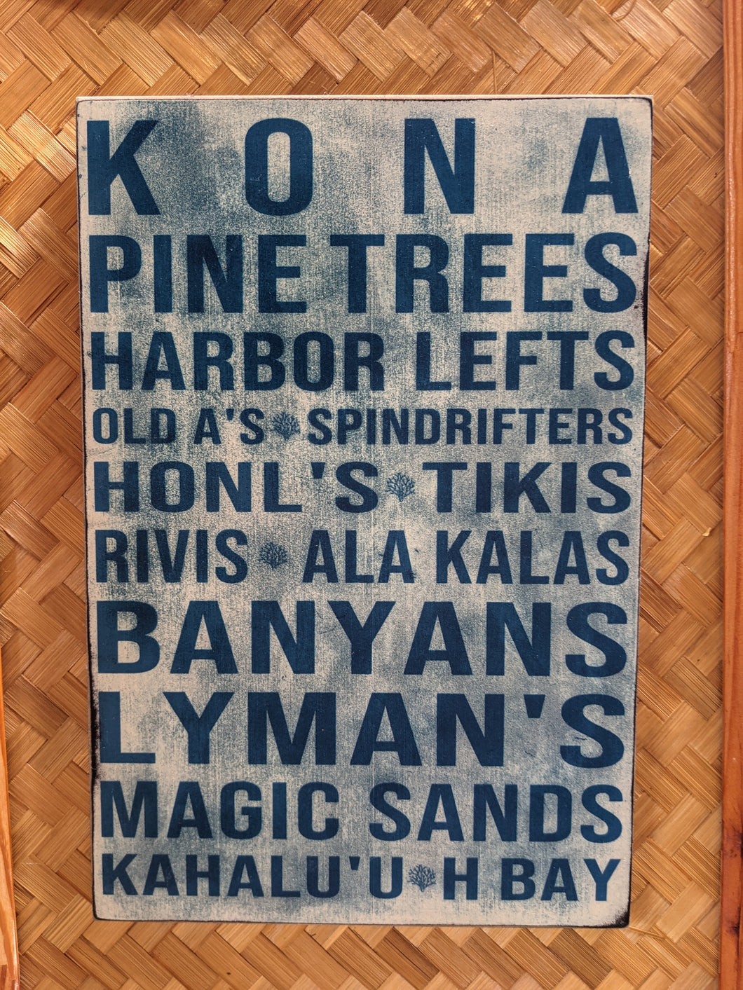 KoKo Vintage Style Medium Sign - Kona Surf Spots