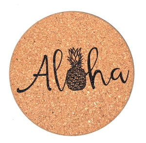 Aloha Pineapple- Cork Coaster