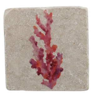 Red Bloom- Stone Coaster