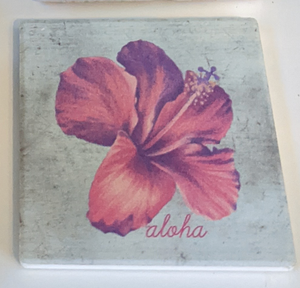 Vintage Hibiscus - Ceramic Coaster