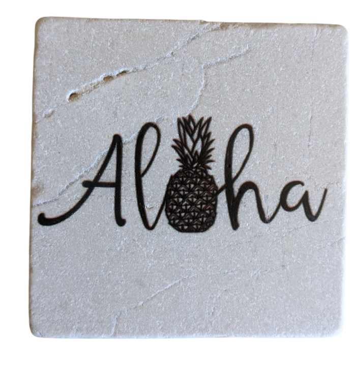 Aloha Pineapple - Stone Coaster