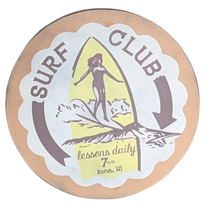 16" Vintage Style Round Sign -Surf Club