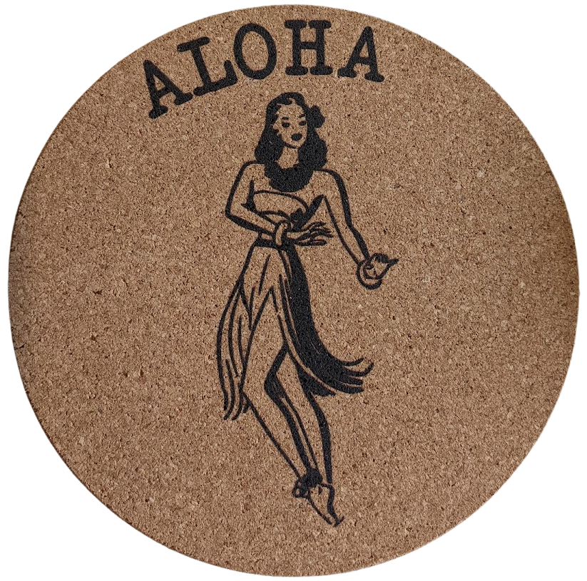 Cork Trivet - Hula Girl