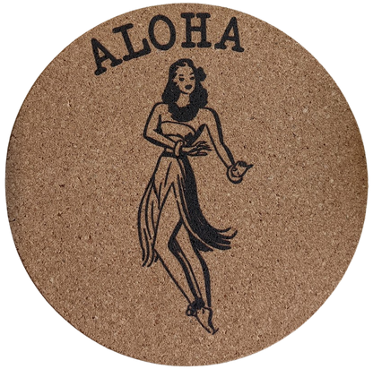 Cork Trivet - Hula Girl