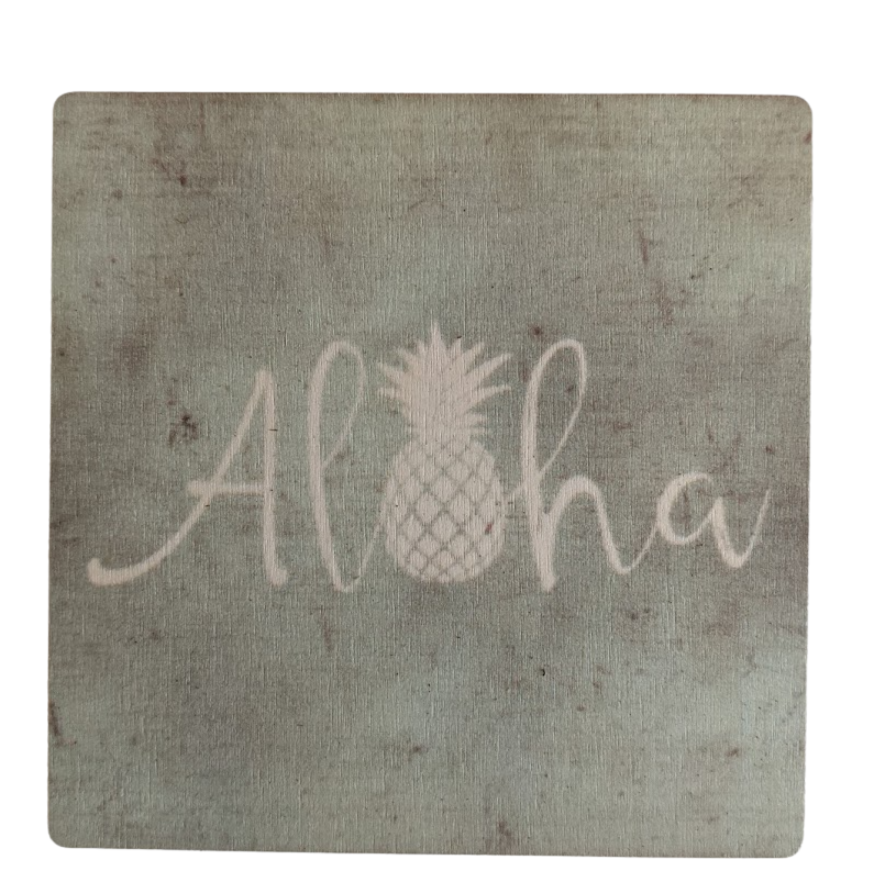 Aloha Pineapple - Wood Coaster