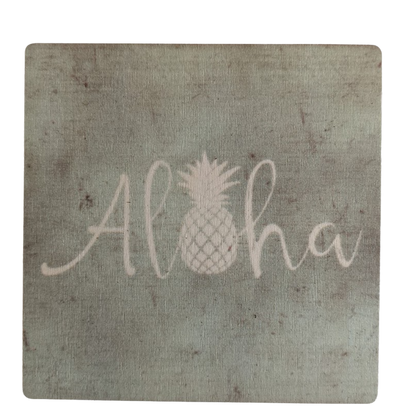 Aloha Pineapple - Wood Coaster