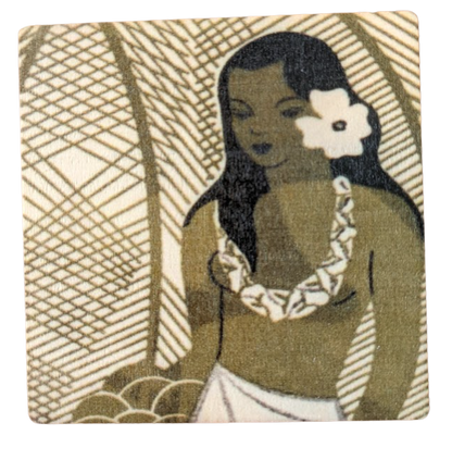Vintage Island Girl - Wood Coaster