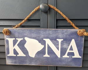 "Kona" Wood Sign